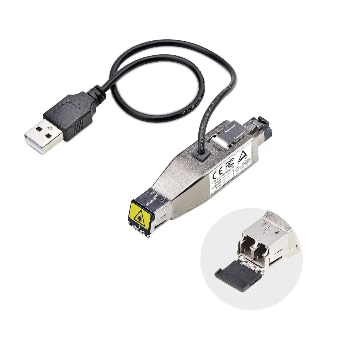 StarTech D01ML55U-FIBER-MEDIA Media Converter, 1gbps Speed, Fiber Conversion, RJ45/LC Ports, USB Powered