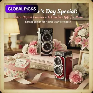 Vintage Twin-Lens Portable Mini Digital Camera, Classic Hand-Crank Design, Auto Focus, Optical Zoom, Cmos Sensor, Compact Camera, Perfect Valentine Gift #GLOBAL PICKS