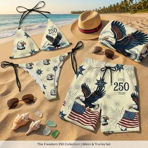 Freedom 250 Collection Women Graphic Print Triangle Bikini Bathing Suit