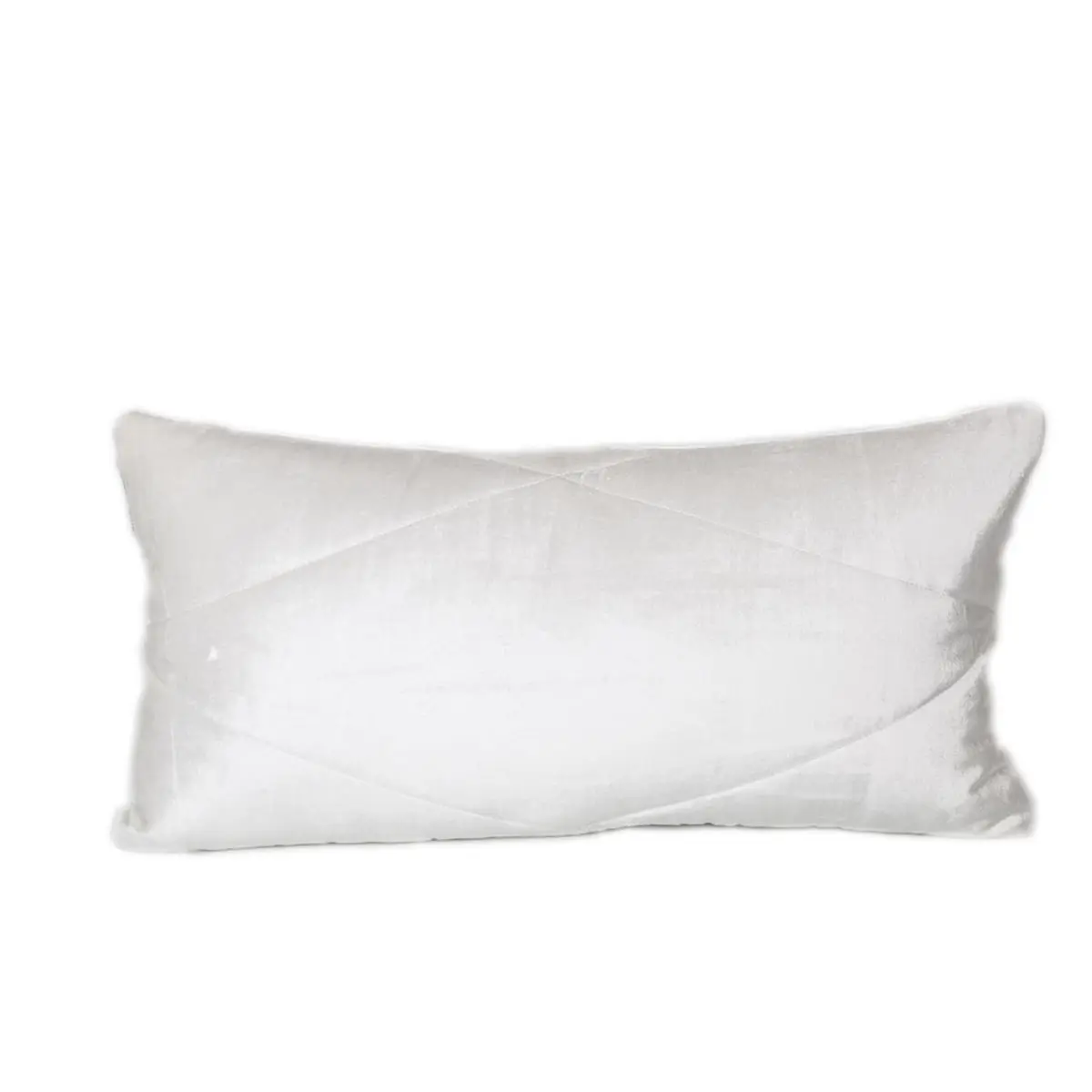 Parkland Collection Koko 12x24x4in Transitional White Indoor Throw Pillow - 360 Stand, Cotton Blend Woven Finish, Diamond Stitch, 50% Viscose, Concealed Zipper, Warm, Dry Clean Only, Home Decor, PILL21290P