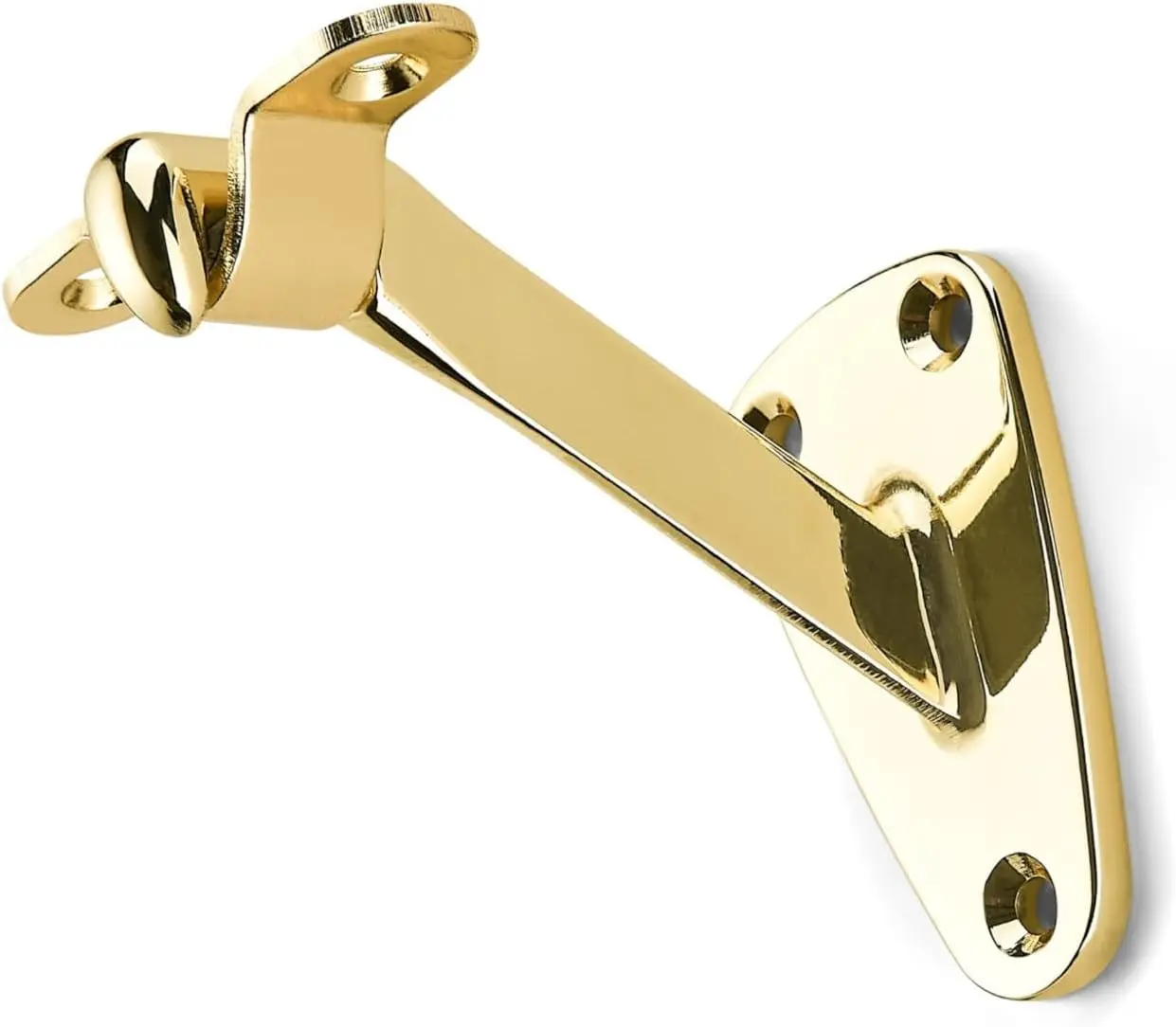 ktumeware 3 Inch 3 Pack Polished Brass Handrail Stair Brackets Suitable for Indoor and Outdoor Staircase/Balcony/Corridor Staircase Support handrail Brackets