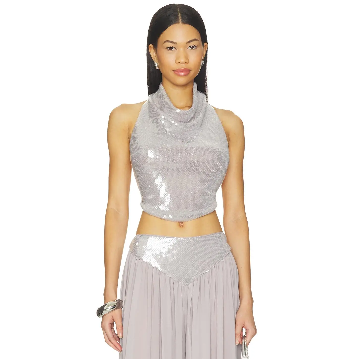 retrofete Pyna Sequin Top in Greige