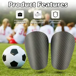1 Pair of Soccer Football Shin Guards - Lightweight, Comfortable with Enhanced Cushioning Protection, Carbon Fiber Design for Soccer Training & Matches, Compatible with Grip Socks & Soccer Sock Covers, Sports Equipment|Carbon Fiber Look|Secure Fit Design