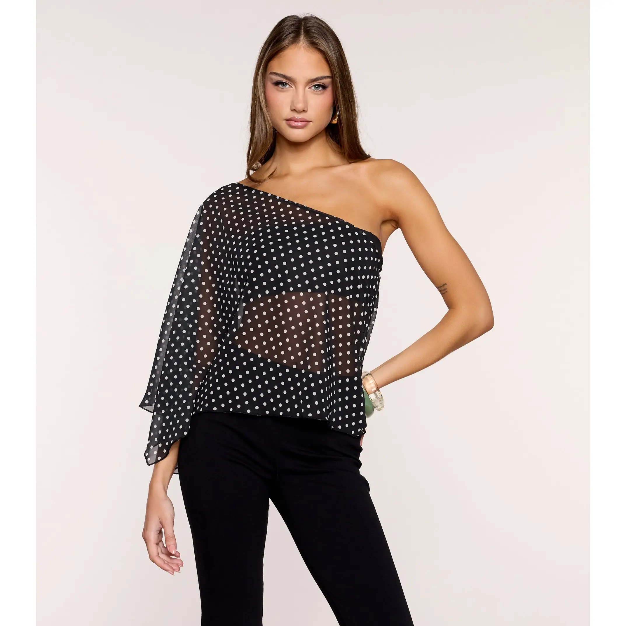 Spotted First Polka Dot Chiffon Poncho
