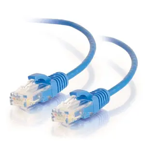 C2G C2G02212 8in (0.2m) Cat6 Snagless Unshielded UTP Slim Ethernet Network Patch Cable - Blue