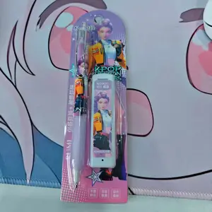 Huntrix Kpop Demon Hunters Pencil Set, Student Friendly Auto Pencil + Hb Lead, 0.5mm Durable, Anime Stationery, Exam Essential Pen