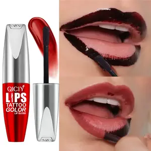 2 Color Tattoo Lip Gloss Color Peel-Off 2 Color Tear Long-lasting Moisturizing Hydrating Lipstick for Normal Skin Radiant Finish outdoor sport Makeup 1# Moisturize Hydrate