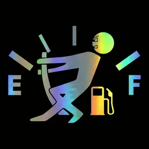 Funny Car Stickers Pull Fuel Tank Pointer Reflective Vinyl Sticker High Gas Decal Fuel Gage Empty Stickers Decal Auto Exterior