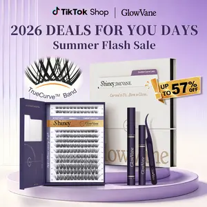 GlowVane TrueCurve Lash Kit | 0.03mm Invisible Curved Band Lash Clusters Soft Wispy 8-18mm DD Curl DIY Lash Extensions for Beginners Seamless Eye Fit Zero Strain #DealsForYouDays (FS2)