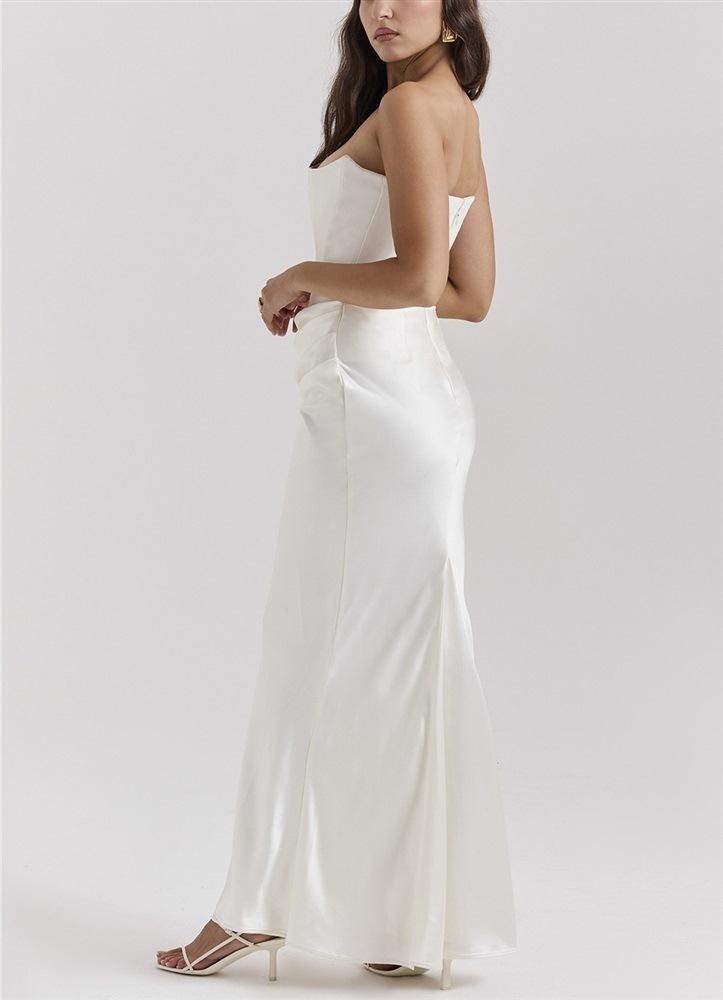 Slim Tube Top Long Dress Sexy Fashion Bandeau Backless Party Evening Dresses For Women Clothing