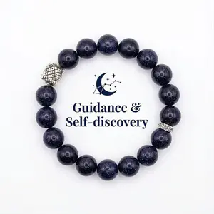 PureSparkle Natural Goldstone Bracelet with Starry Sparkle & Alloy Accents Celestial Christmas Gift for Hope and Guidance Meaningful Jewelry for Dreamers Graduates and Stargazers