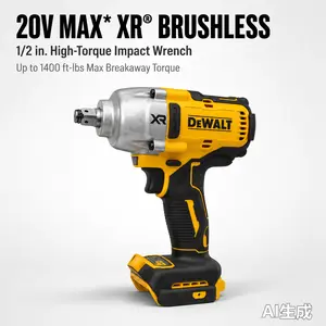DEWALT DCF900 20V MAX XR Brushless Cordless 1/2-Inch Hog Ring Impact Wrench 1396Nm Max Tightening 1898Nm Breakaway Torque 4-Mode Precision Wrench High Power Heavy Duty