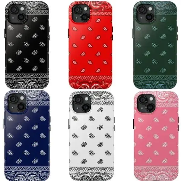 Bandana Combo Phone Case, Durable Protective Aesthetic Cover, Compatible with iPhone 11-17 Pro Max/Plus and Samsung Galaxy S23-25