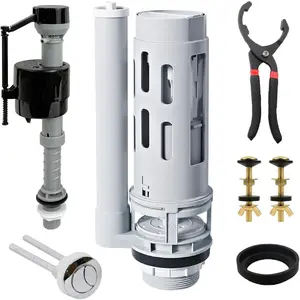 2-Inch Dual Flush Valve Toilet Tank Replacement Kit,Universal 2-Piece Toilets, Include Metal Tongs,Bolts,Flush Valve, Fill Valve,Gasket,Button,Compatible with Most Brands, 1-Pack