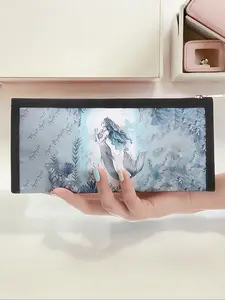 Mermaid Pattern Triangle Pencil Case, Portable Multi-Functional Stationery Storage Bag, Zipper Design, Unisex, All Seasons