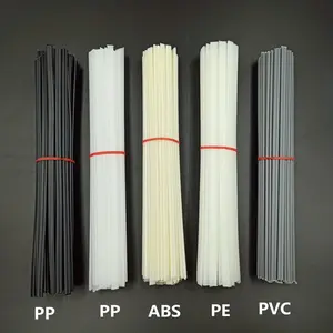20pcs ABS/PP/PVC/PE Plastic Welding Rods, 5x2mm (0.1x0.2in) - Durable Welding Sticks for Plastic Welder Gun, Bumper Repair & DIY Projects, 20cm (7.8in) Length, Multi-Color Pack (Black, White, Gray, Beige, Purple, Blue)