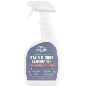 Rocco & Roxie Supply Co. Stain & Odor Eliminator for Strong Odor, 32oz Enzyme Pet Odor Eliminator for Home, Carpet Stain Remover for Cats & Dog Pee, Enzymatic Cat Urine Destroyer, Carpet Cleaner Spray