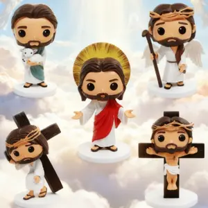 5 styles of Jesus Figure Figurine Resurrection Art Bible Study Home Decor Heirloom Christian Collection Handmade Resin Sculpture Set Quality Christian Gift Religious Ornaments | Sacred Home Blessing