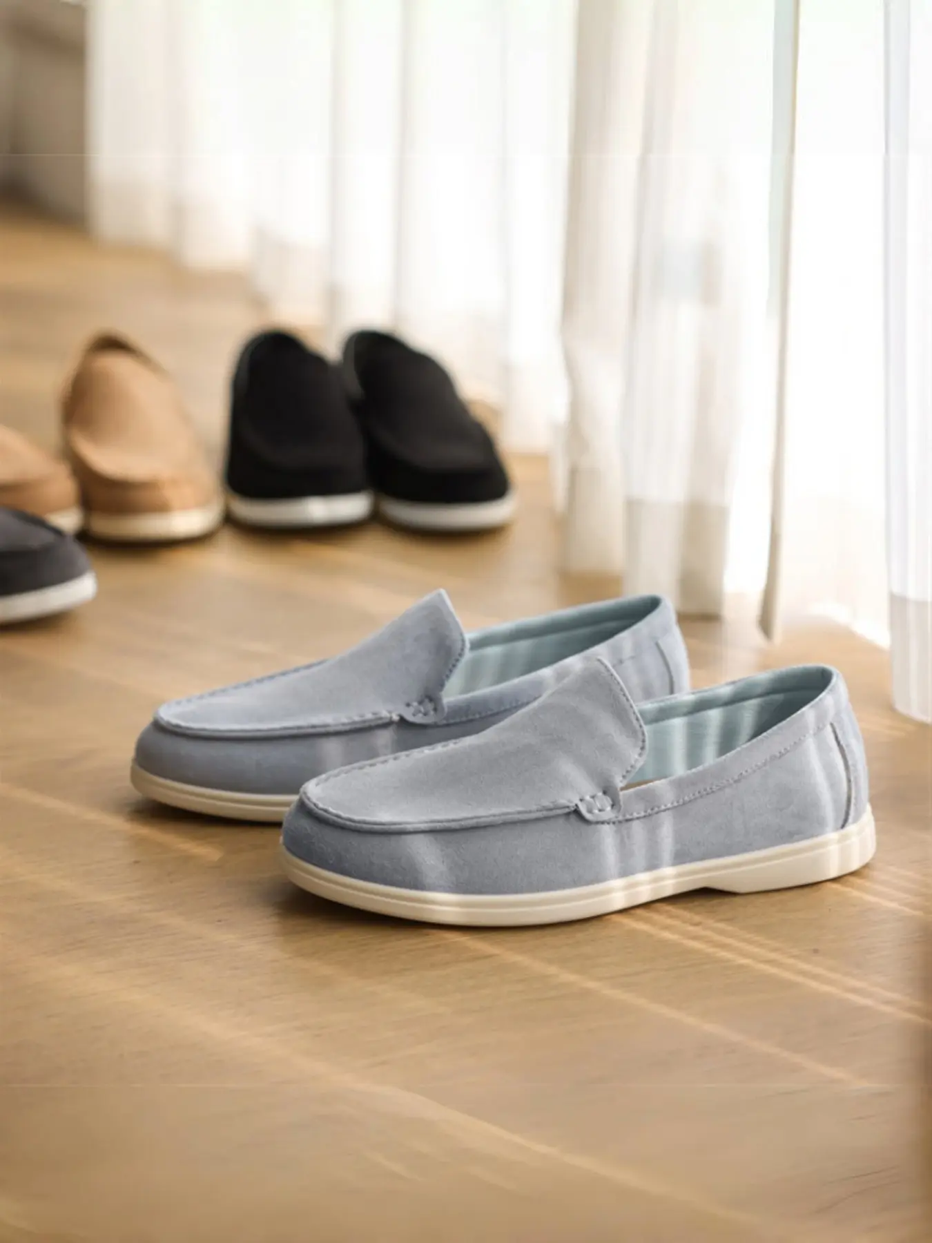 Suede Loafers Slip-On Flat Shoes, Stylish and Soft Design for Everyday & Office Wear, Comfortable and Trendy Footwear