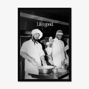 [ MUSIC POSTER UNFRAMED - SALE UP TO 45% ] Drake and Future Life Is Good Poster, Motivational Rap Wall Art, Vintage Black and White Hip Hop Decor, Man Cave Music Poster