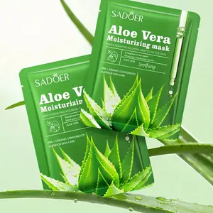 1pc/10pcs Hydrating Aloe Vera Face Mask Sheet, Moisture Mask, Moisturizing & Nourishing, Suitable for All Skin Types, Single Item Pack, Non-Flammable,
