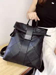 Women's Leather Backpack, Large Capacity Travel Bag with Lock Buckle, Anti-Theft Soft PU Shoulder Bag for Students & Commuters