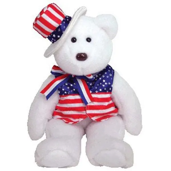 TY Beanie Buddy - SAM the Bear (White Version) (15 inch) - MWMTs