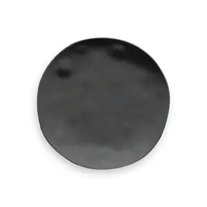 212 MAIN 8.5 in. Round Shatterproof Aesthetic Black Bamboo Salad Plates - Planta, Prop65 Compliant Majority Plant-Based Melamine Dinnerware for Indoor Tabletop Use, Set of 6