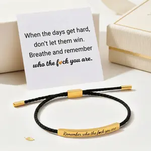 Remember Who The F You Are Bracelet Dont Let The Hard Days Win,Bracelet Motivational Bracelet for Women Braided String Inspirational Gifts