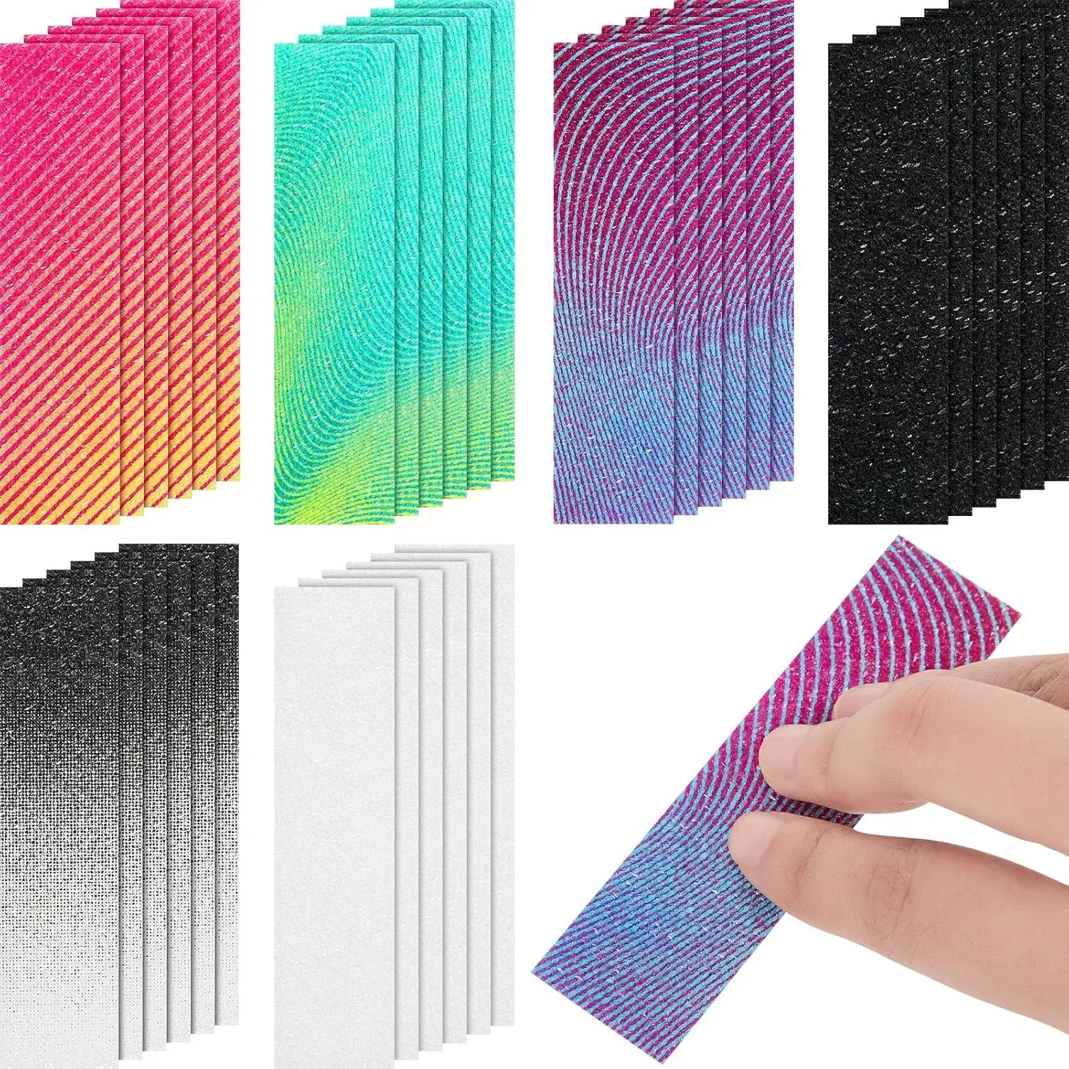 Women's 36 Pcs Gradient Style Texture Variant Adhesive Sensory Decals, Anxiety & Stress Relief Fidget Stickers, Office Desk Therapy & Mindfulness Accessories