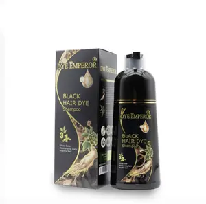 DYE EMPEROR 3 in 1 Black Hair Dye Shampoo - Herbal Ingredients Can cover gray hairs, Contains Ginseng Extract, Natural Haircoloring,  Quick hair dye, hair care， Long Lasting, 400 Ml Haircare Oil
