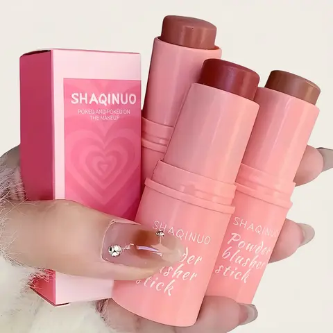 3Pcs Natural Matte Cream Blushes Makeup Easy To Apply Blusher Highlighter Cream Water Soluble Long Lasting Naturally Contouring Blend Blush Cosmetic