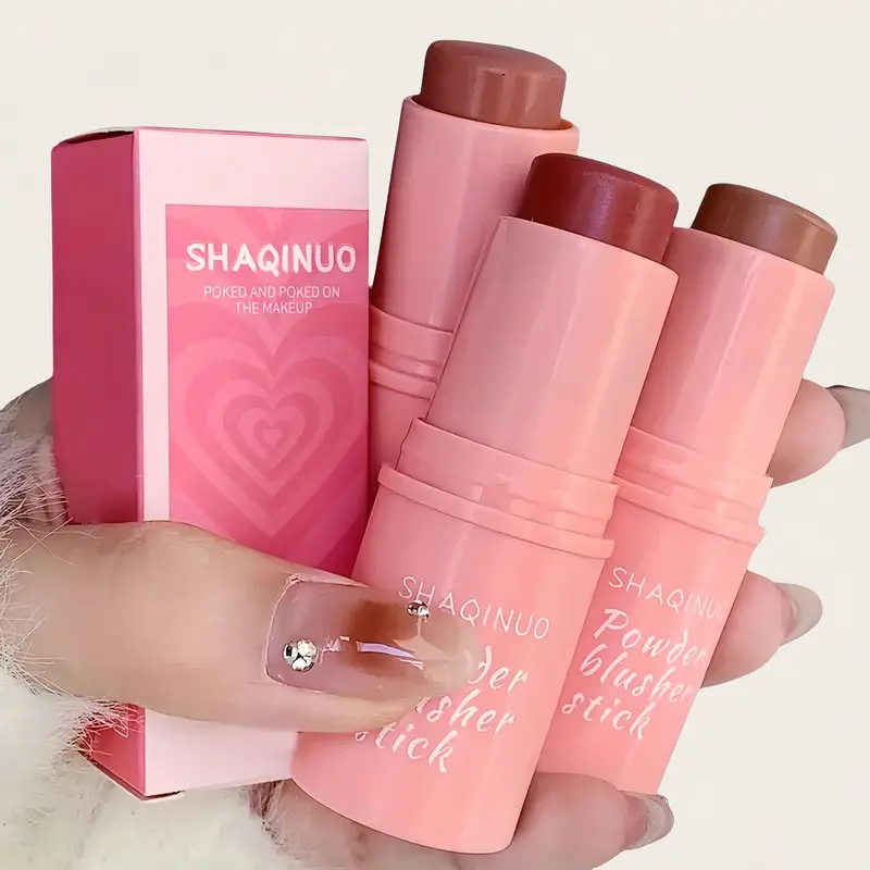 3Pcs Natural Matte Cream Blushes Makeup Easy To Apply Blusher Highlighter Cream Water Soluble Long Lasting Naturally Contouring Blend Blush Cosmetic
