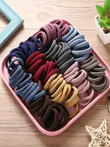 50/100 Pcs,High Elasticity Seamless Hair Ties, Fashionable Hair Bands, Scrunchies, Gentle on Hair, Stylish Hairstyling Accessories