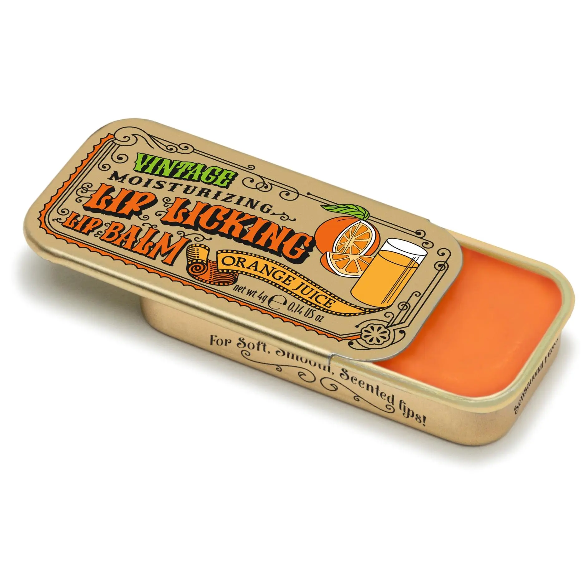 Tinte Cosmetics Organic Lip Balm Moisturizer - Vintage Orange Juice Scented Compact Tin for Hydrating Natural Lip Care On-the-Go