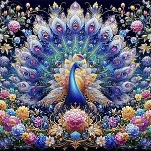 1PCS Exquisite Peacock Diamond Painting Kit DIY Rhinestone Embroidery Art Craft Home Wall Decor Gift for