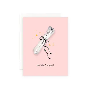 That's a Wrap Diploma Graduation Card | Cute Pink Graduation Card | Bow Diploma Card | Graduation Card for Girls | Graduate Greeting Card