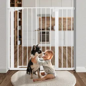 36'' Extra-Tall Baby Safety Gate with Pressure Mount Adjustable Width 29.5''-43'' Self-Closing Door & Dual Locks for Secure Home Use
