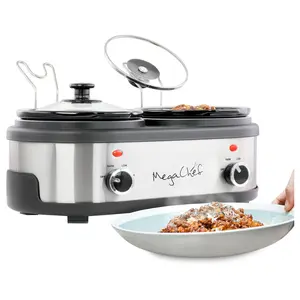 MegaChef Dual 1.5-qt Crock Buffet Slow Cooker