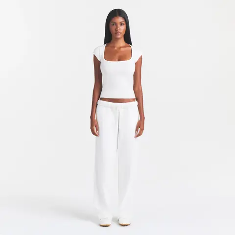 SKIMS COTTON JERSEY SCOOP NECK T-SHIRT