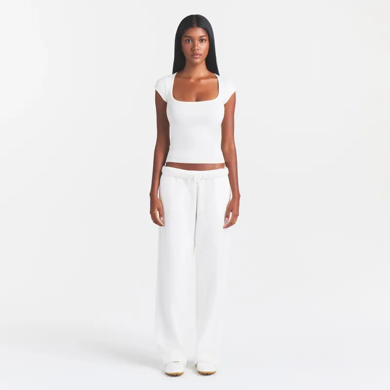 SKIMS COTTON JERSEY SCOOP NECK T-SHIRT