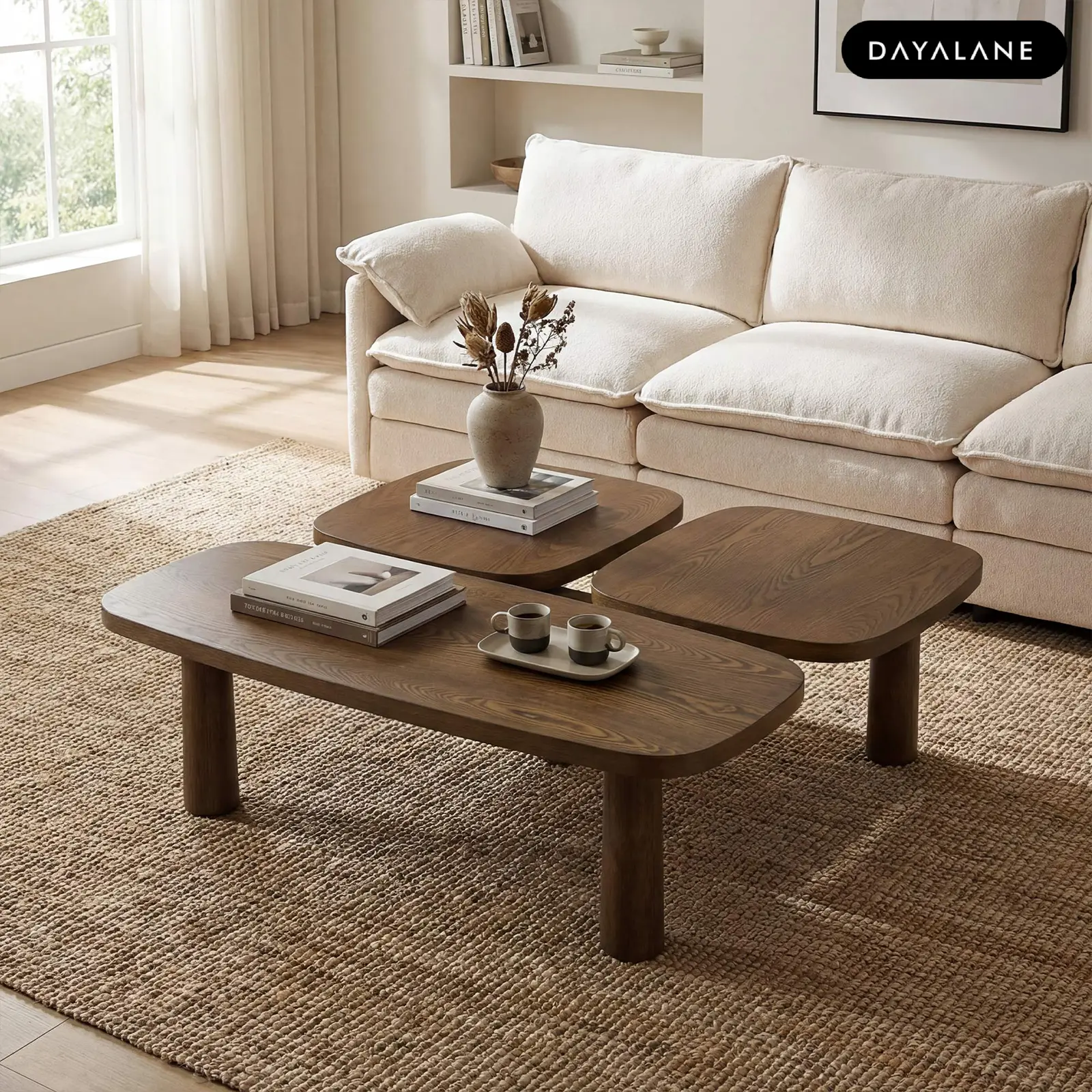[BackToSchool]DAYALANE Modern Martin Coffee Table | Nordic Layered Design | Living Room Décor Trend