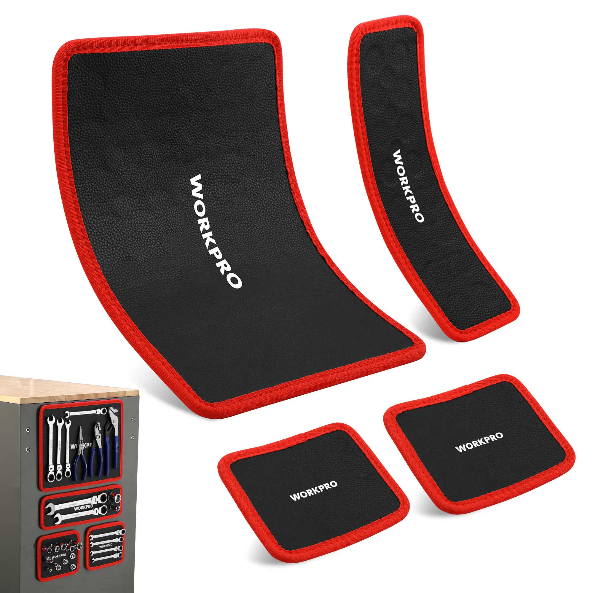 WORKPRO Multi-Size Magnetic Mat - Flexible PVC-Surface Holder Tray for Garage Users, Auto Repair Tools (In Measurement Available)