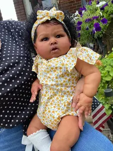 Lifelike Reborn Toddler Baby Dolls Girls Black 24inch Reborn Doll Soft Body Realistic African American Newborn Toddler Baby Doll Real Life Baby Dolls Gift