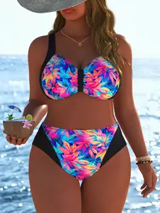 New Arrival Women's swimwear, swimming suit, swim dress, Tropical Print Swimsuit, Plus swimwear summer beach festival vacation travel Sexy Trendy two piece set bikinis Best Selling