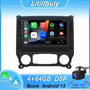 Car Stereo for Chevrolet Silverado/GMC Sierra (2014-2018) touch screen has Android Auto Wireless Carplay, Bluetooth WIFI supports GPS Navigation