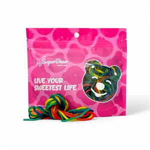 Rainbow Licorice Laces - Long Colorful Sweet Candy Strings - Fun Treat for Candy Lovers - 4 oz & 8 oz & 1 lb Candy Bag Snack Bonbon