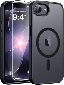 iPhone 17e / iPhone 16e Case Compatible with MagSafe, Translucent Matte Shockproof Phone Cover with Screen Protector, Military Grade Drop Protection Slim Protective Case for Durable Scratch Resistant Everyday Use