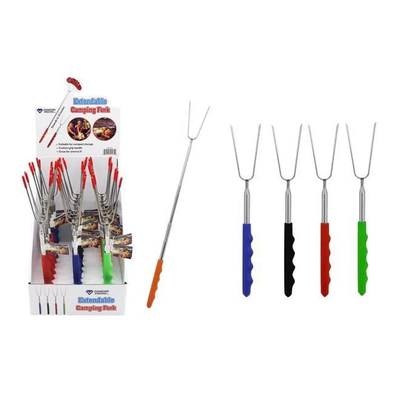 Diamond Visions 6026956 23 in. Extendable Camping Fork, Multi Color - Pack of 24