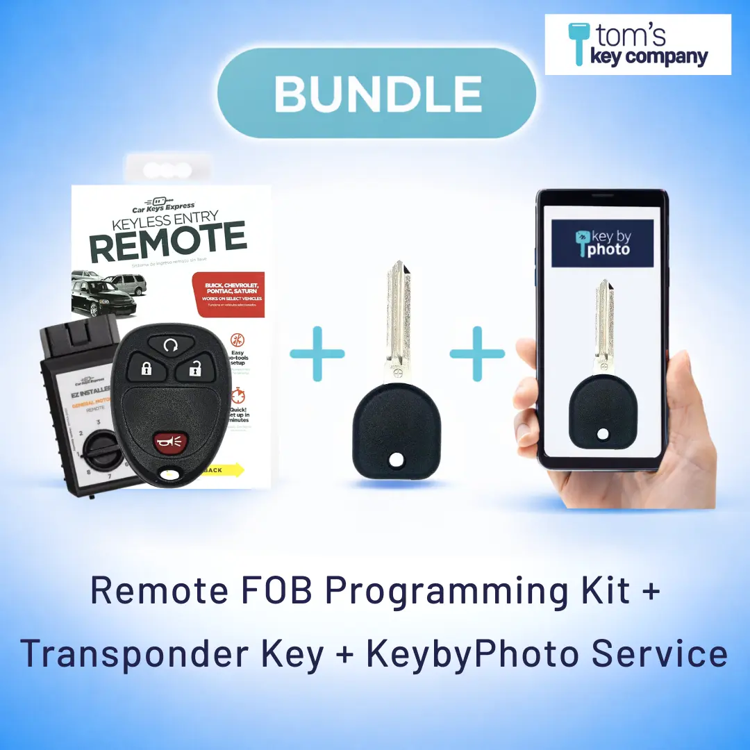 Ultimate Key Bundle DIY Car Key Replacement Kit with Keyless Entry Remote™ Programmer, Transponder Key, & Key By Photo™ Service | Chevrolet (GMRM-4RZ0RE-B111-KBP-UKB)